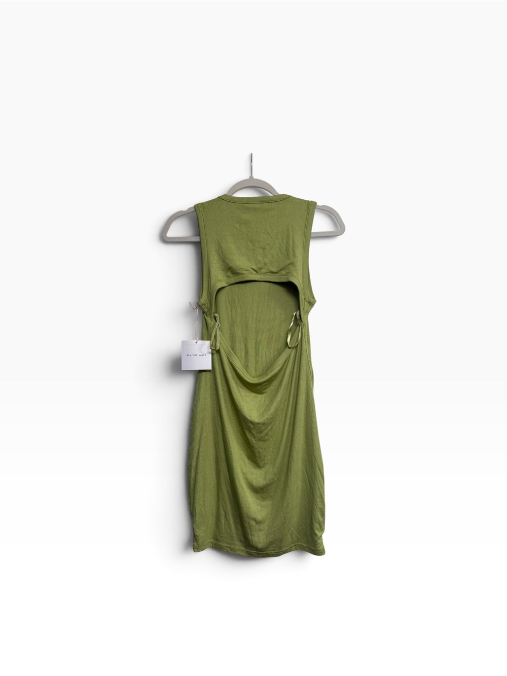 ALL THE WAYS Revolve Green Sleeveless Tank Mini Dress - Picture 2 of 3